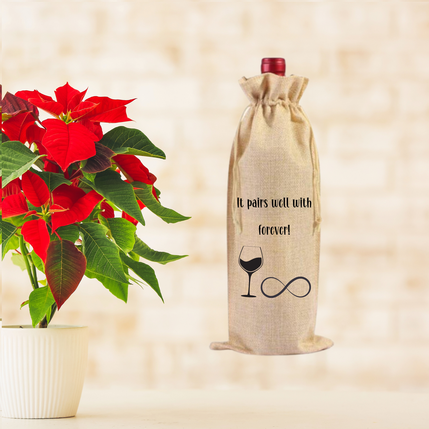 Funny Wine Gift Bag for Anniversaries- Reusable