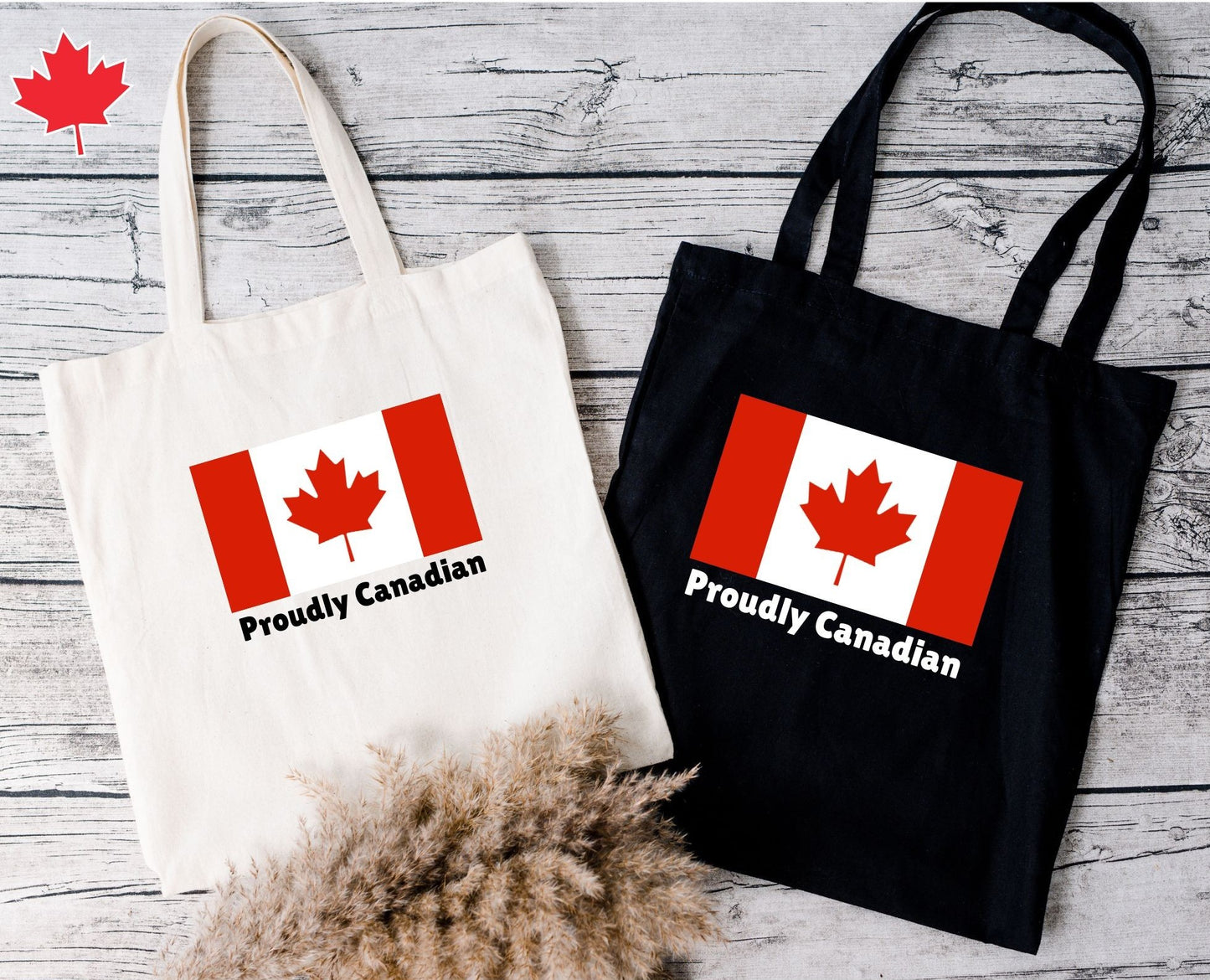 Proudly Canadian Tote Bag -Maple Leaf Flag, Reusable & Stylish