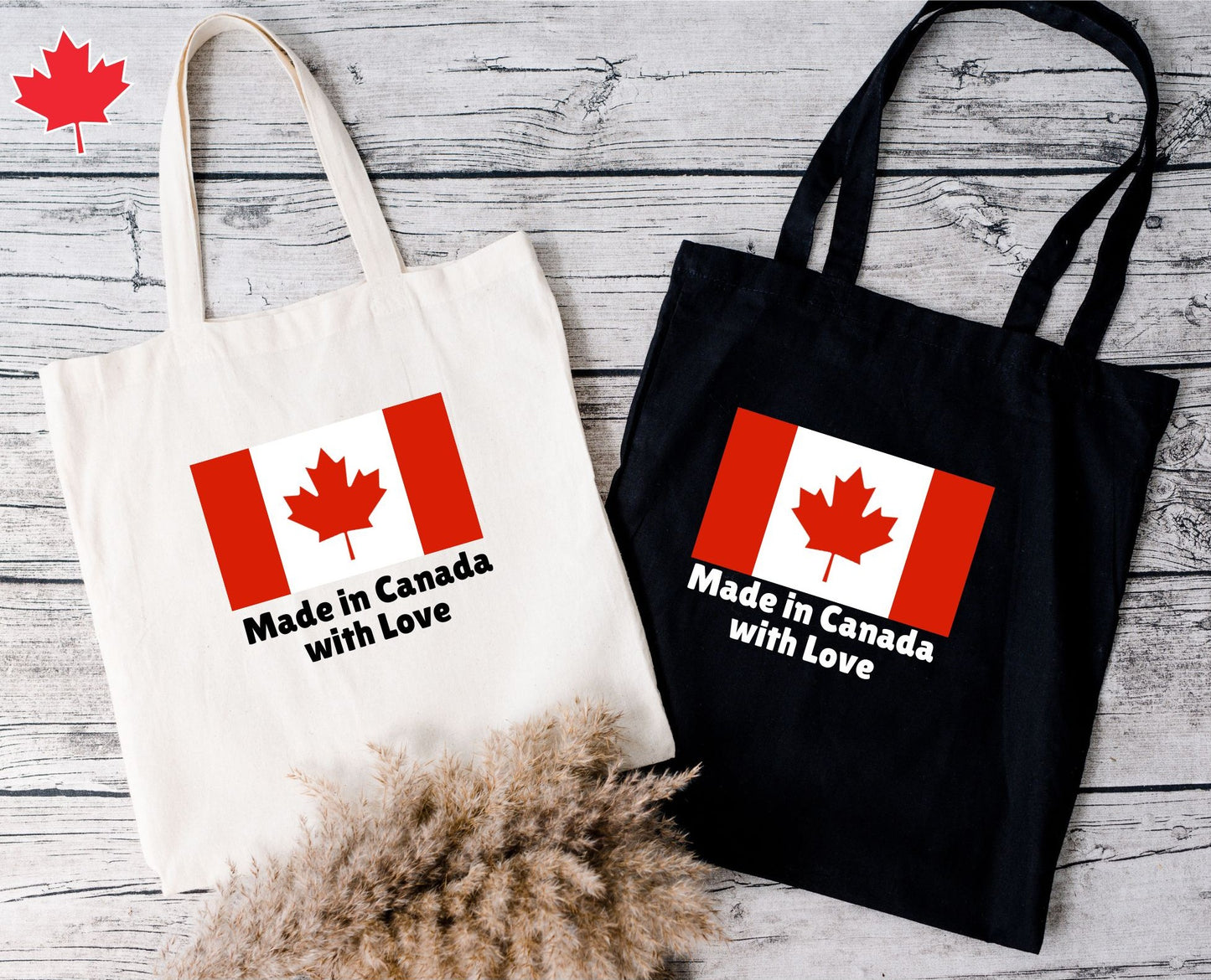Canada Flag Tote Bag – True North Strong & Free, Eco-Friendly
