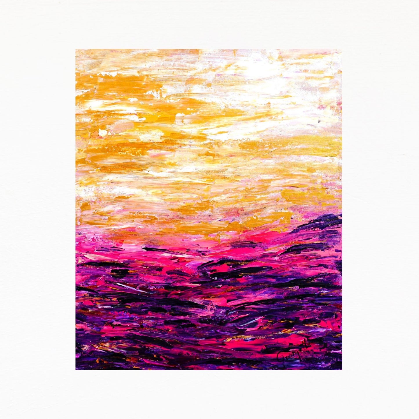 Abstract Wall art abstract purple and gold office decor