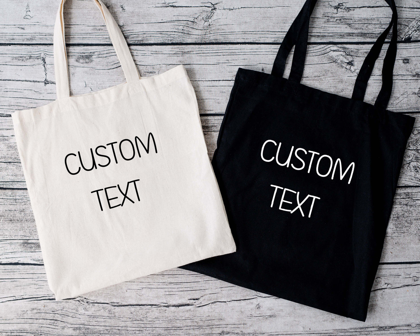 Custom tote bags reusable text format