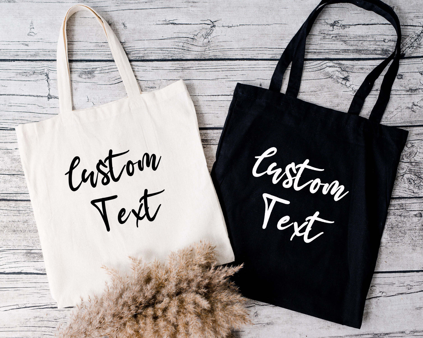 Custom tote bags reusable text format unique