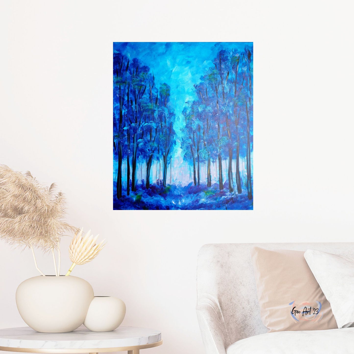Blue Amongst the Trees "20X24" inch Wall Art Home Decor