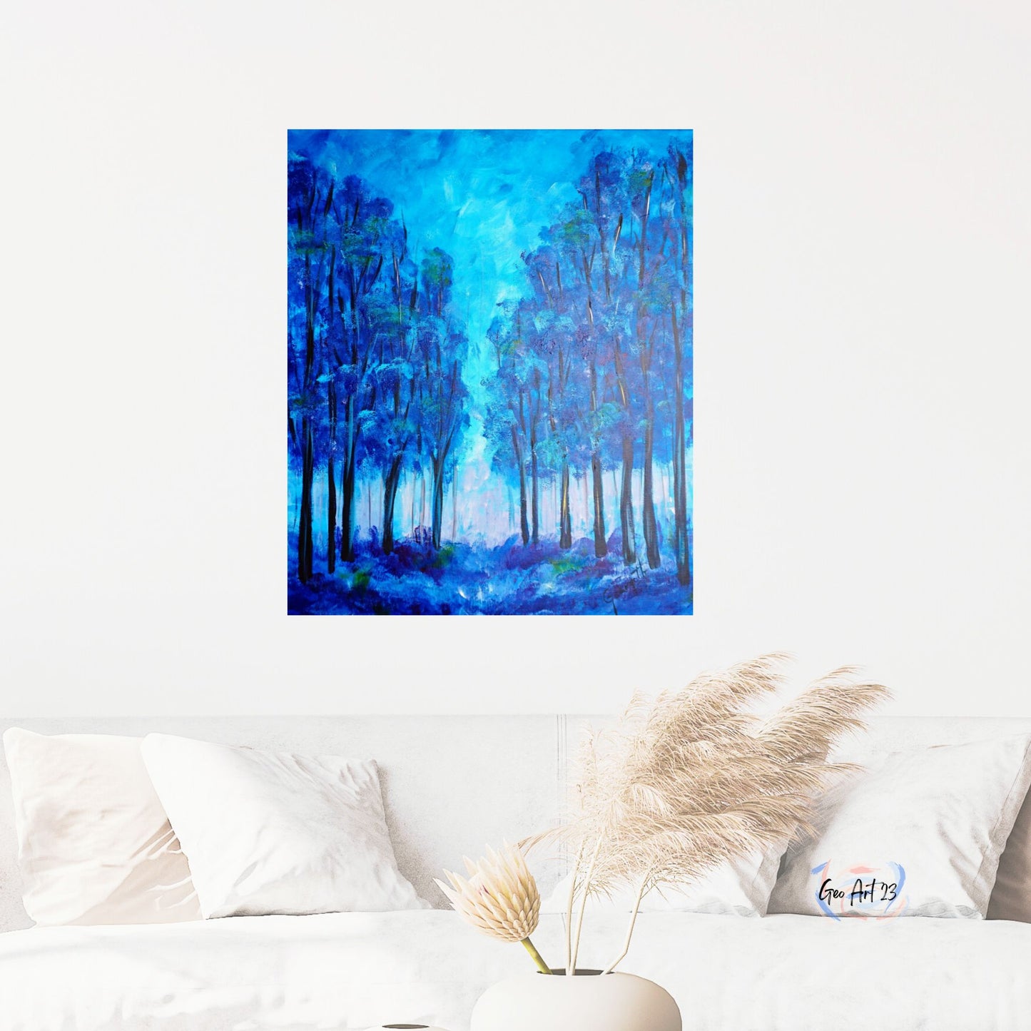 Blue Amongst the Trees "20X24" inch Wall Art Home Decor