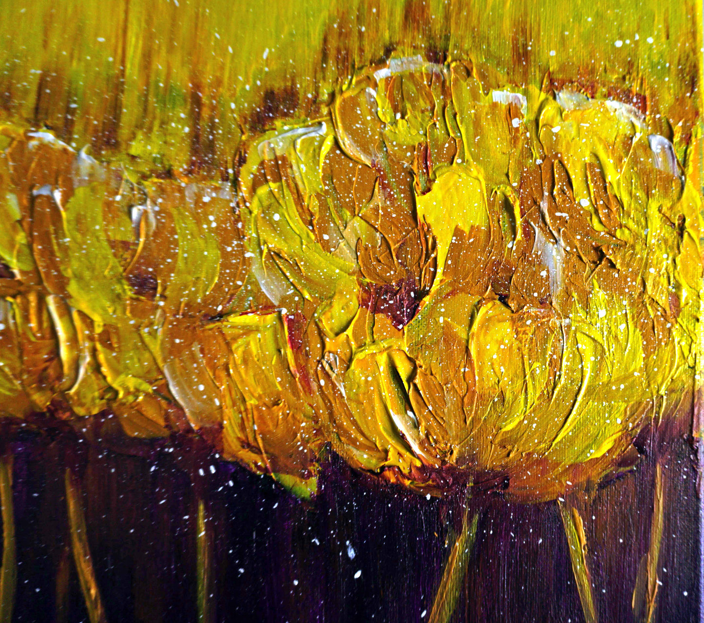 Wall Art Abstract Wall Art Flowers Textured flowers painting details