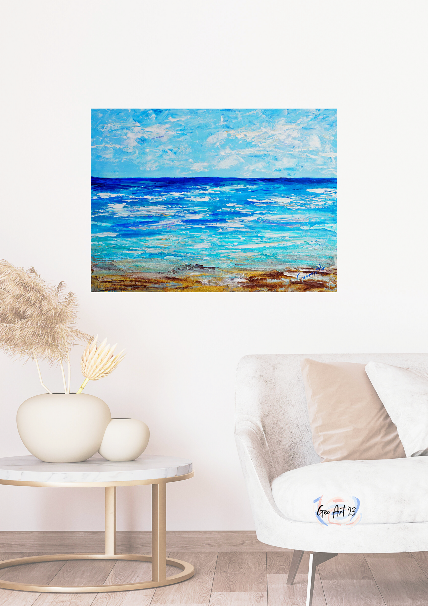 Wall art abstract ocean home decor Livingroom