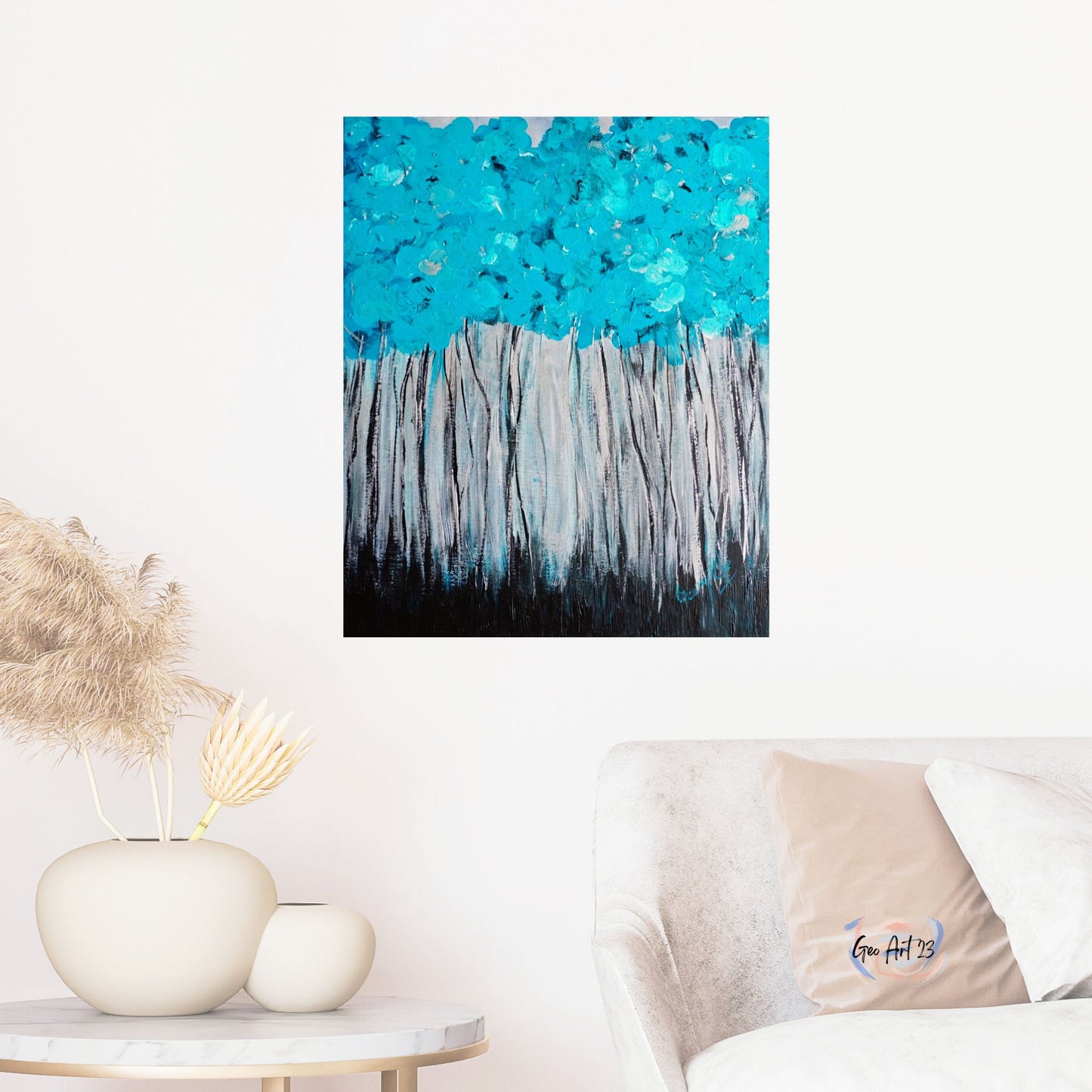 Blue Whispers "20X24" inch Wall Art Home Decor