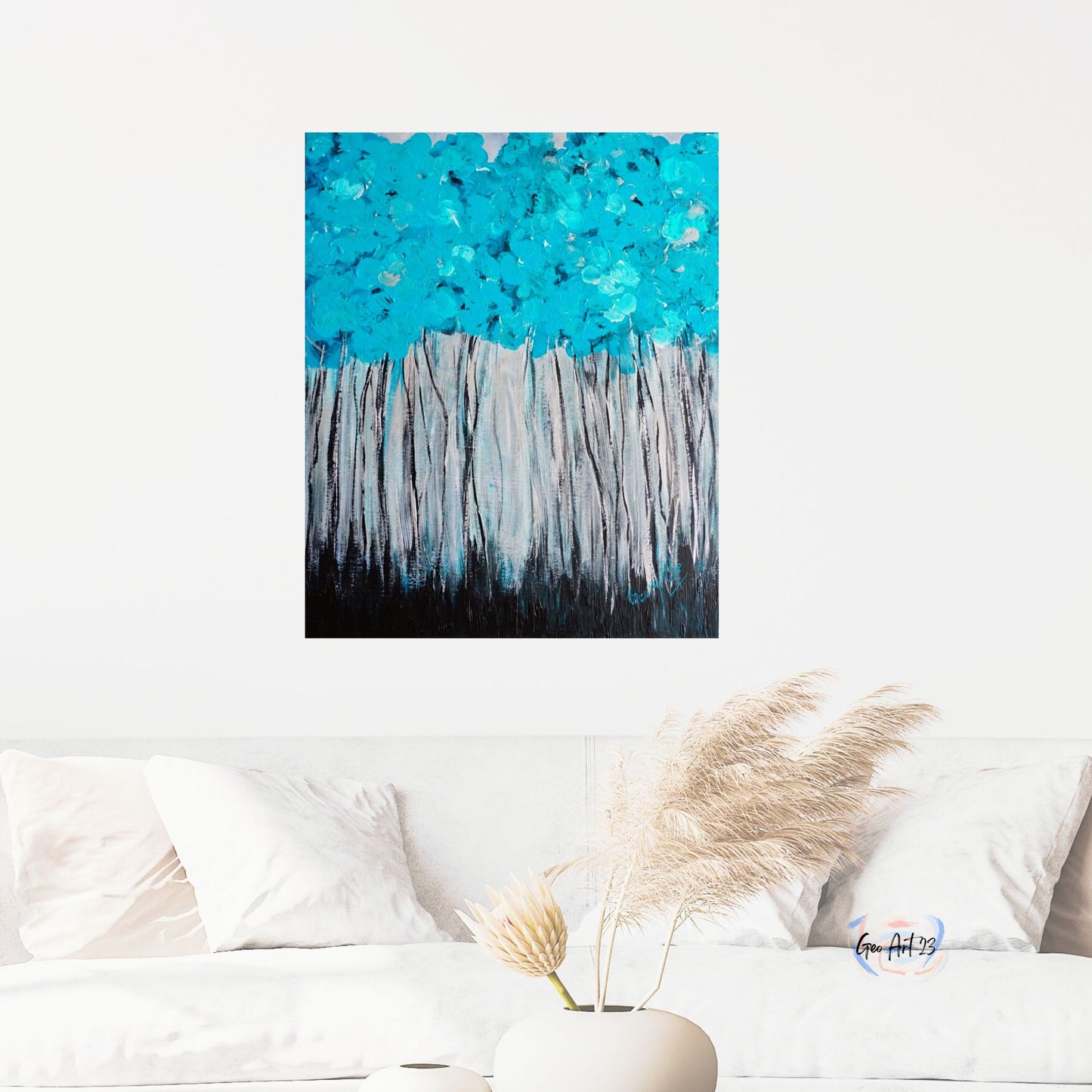 Blue Whispers "20X24" inch Wall Art Home Decor