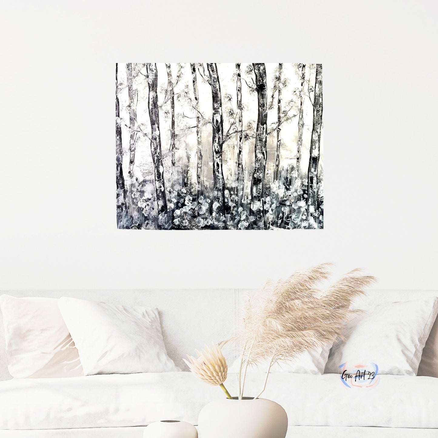 Winter Night "16X20" inch Wall Art Abstract on Canvas