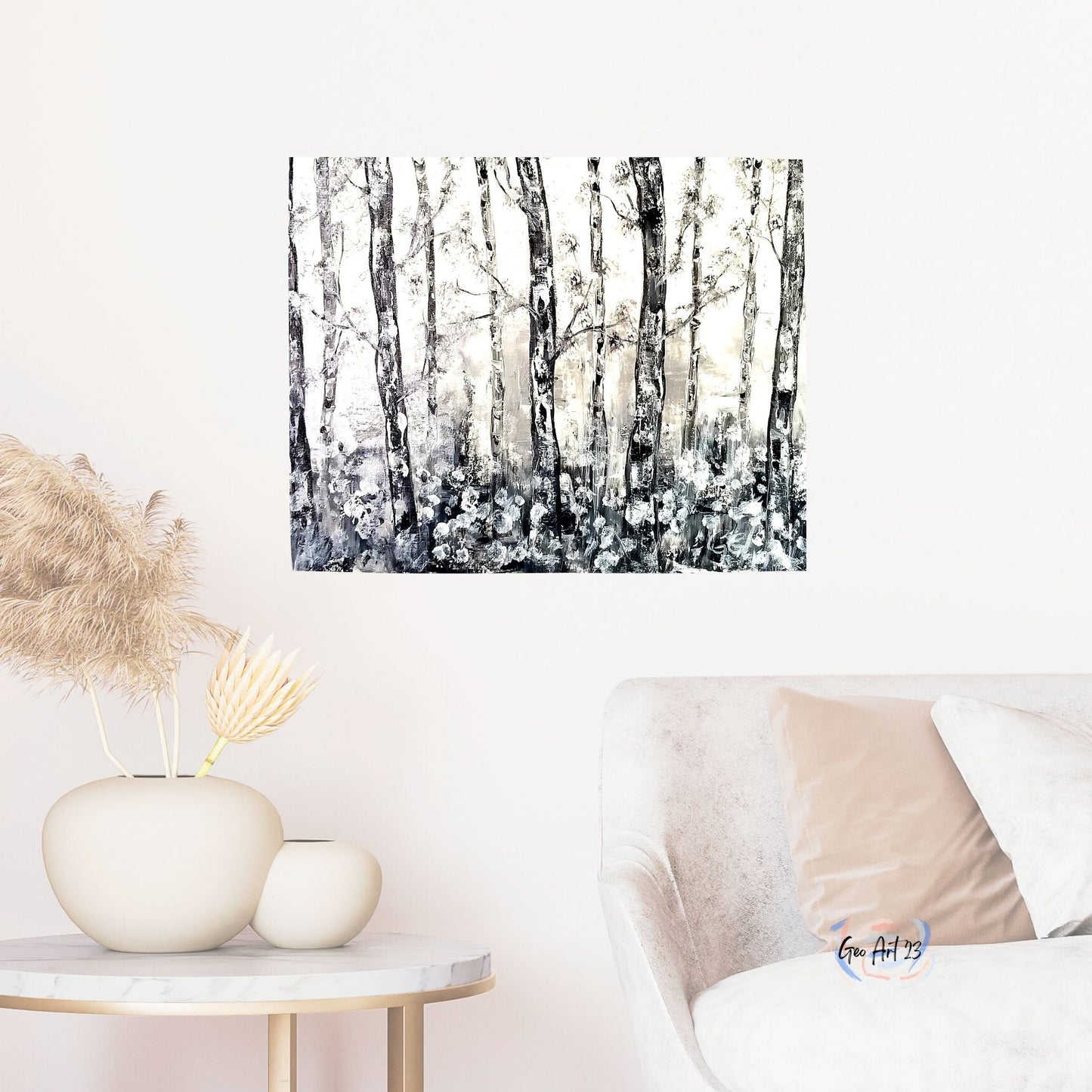 Winter Night "16X20" inch Wall Art Abstract on Canvas
