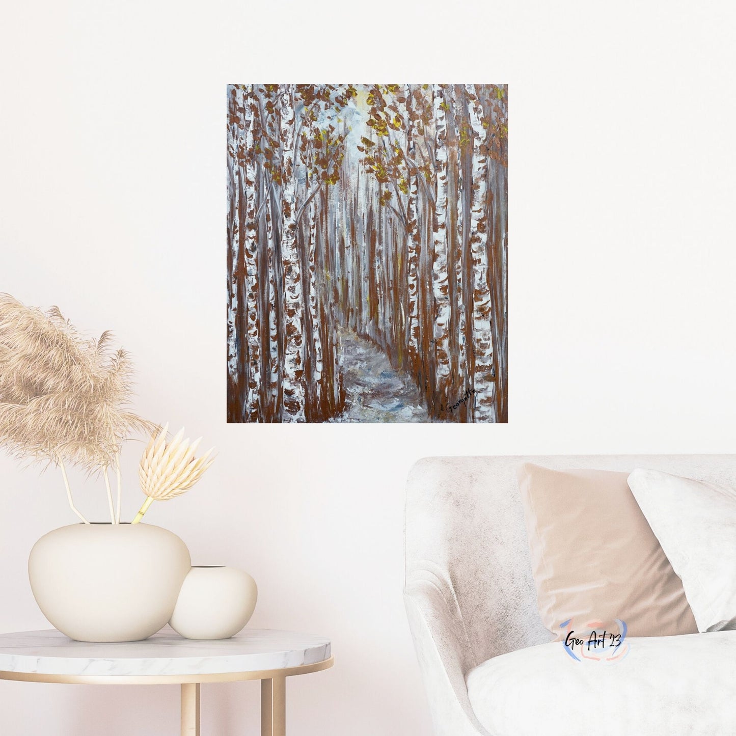 Wall art abstract bronze trees for Livingroom decor.