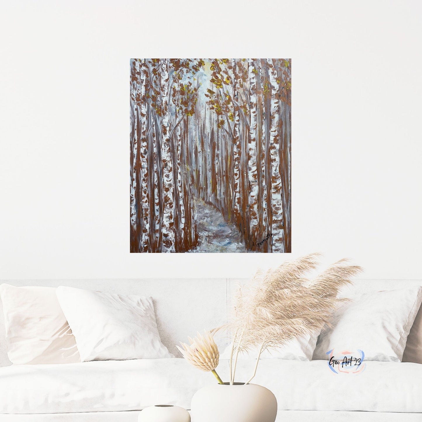 Wall art abstract bronze trees for bedroom decor.