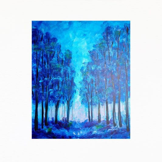 Blue Amongst the Trees "20X24" inch Wall Art Home Decor